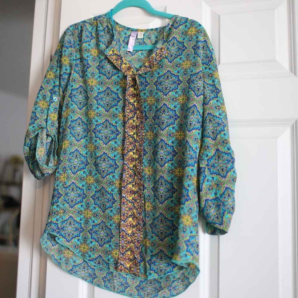 Francesca's Multi Colored Blouse